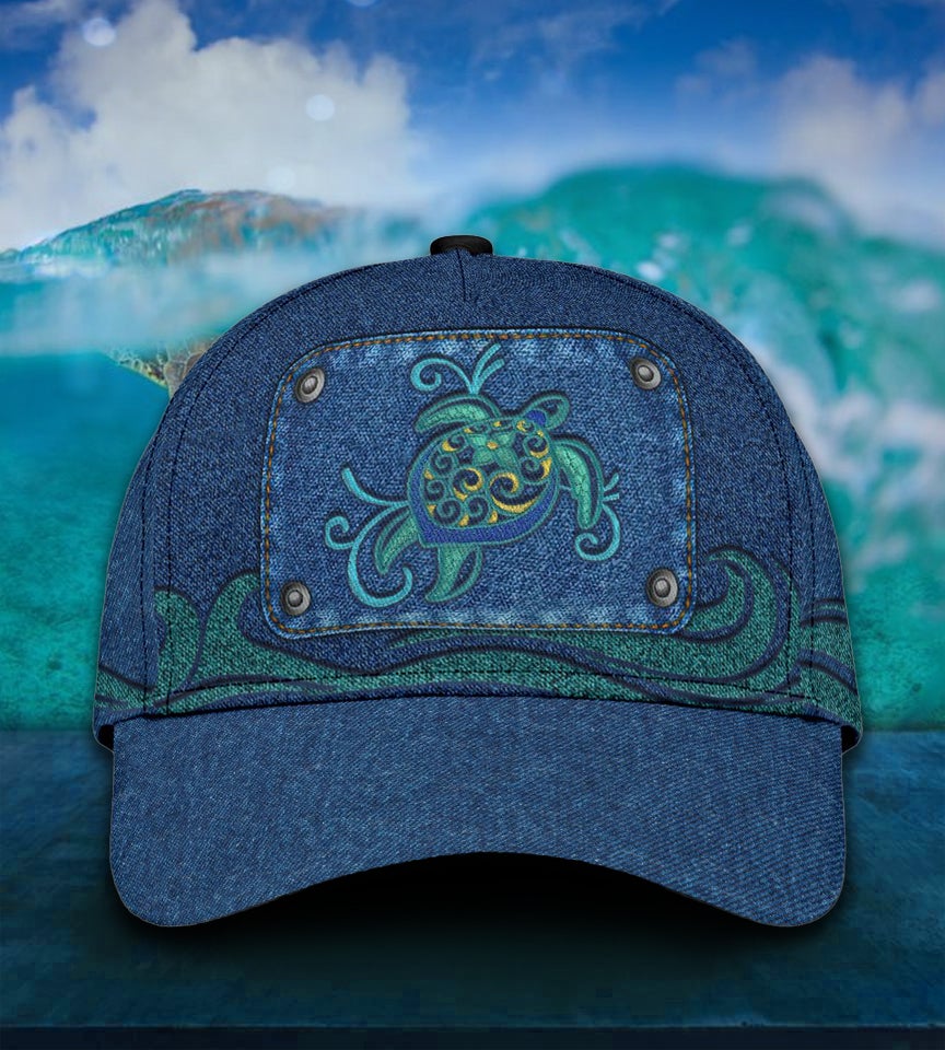 Turtle Jean Style Personalized Name – Classic Cap