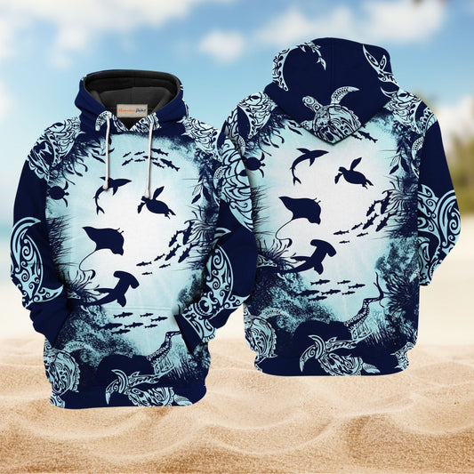 Turtle Aquarium Ocean Life - 3D Hoodie