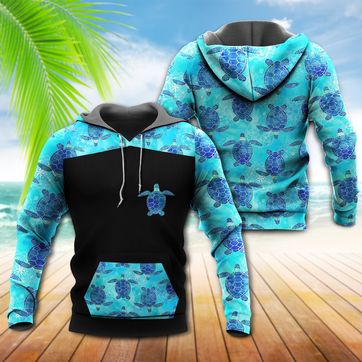 Turtle Love Ocean Life - 3D Hoodie2