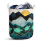 S: 17.72”x13.78” (45x35 cm) Turtle's Landscape With Sun - Laundry Basket - Owls Matrix LTD