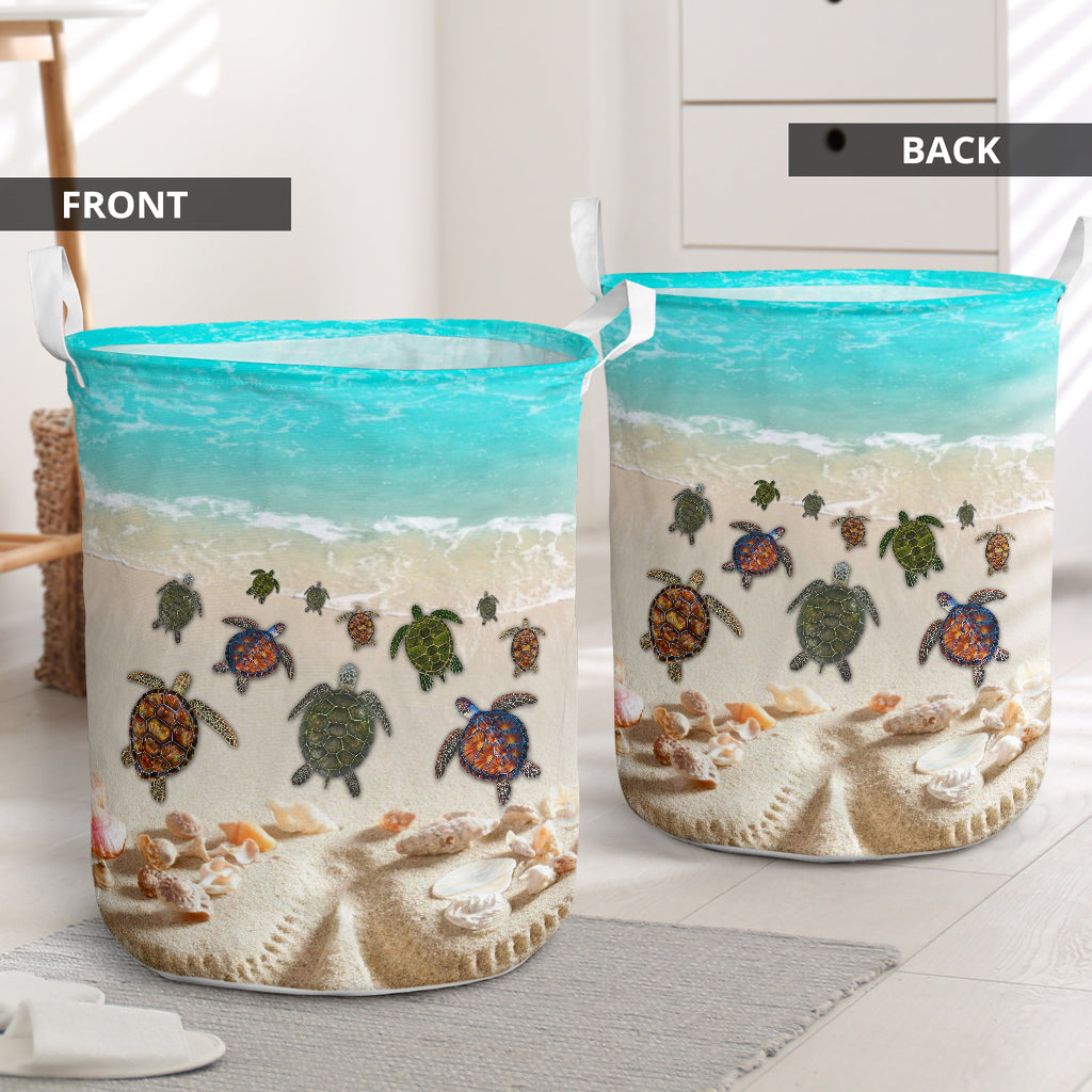 Turtle In The Sea - Laundry Basket - Owls Matrix LTD