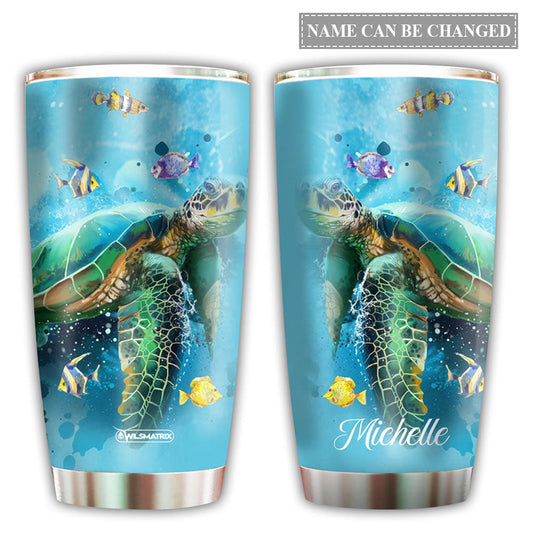 Turtle Love Fish Personalized 20 Oz Tumbler For Travel Gifts