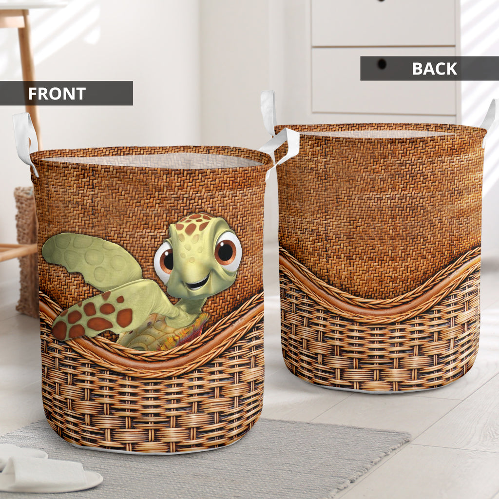 Turtle Rattan Texture So Cute - Laundry Basket - Owls Matrix LTD