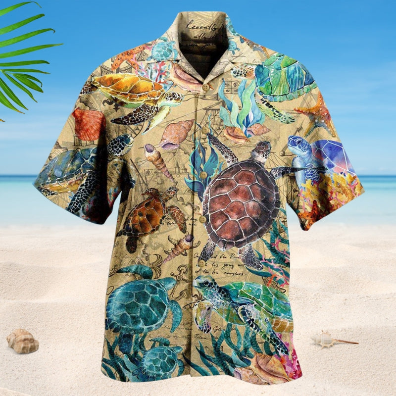 Turtles Under The Ocean Style – Hawaiian Shirt