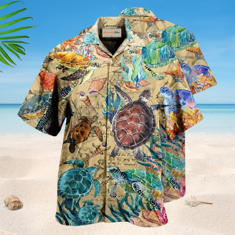 Turtles Under The Ocean Style – Hawaiian Shirt