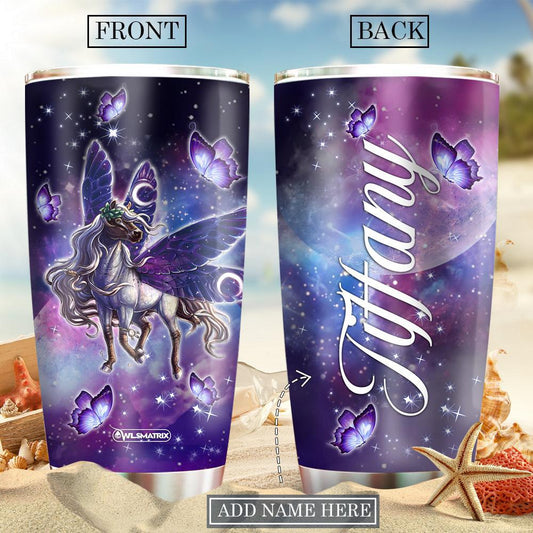 Unicorn Love Butterfly Personalized 20 Oz Tumbler
