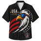 USA 250th Anniversary Wide Hawaiian Shirt- Cool Eagle Black Print