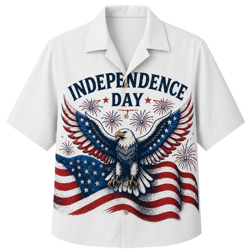 USA 250th Anniversary Wide Hawaiian Shirt- Independence Day Eagle