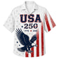 USA 250th Anniversary Wide Hawaiian Shirt- Soaring Eagle USA Flag