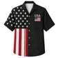 USA 250th Anniversary Wide Hawaiian Shirt- Split Flag Black Print