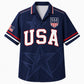 USA 250th Anniversary Wide Hawaiian Shirt- USA Star Shield Crest