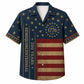 USA 250th Anniversary Wide Hawaiian Shirt- Vintage Worn Flag Print