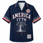 USA 250th Anniversary Wide Hawaiian Shirt- America Liberty Bell Navy