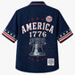 USA 250th Anniversary Wide Hawaiian Shirt- America Liberty Bell Navy