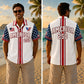 USA 250th Anniversary Wide Hawaiian Shirt - America Red Stripe Print