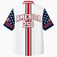 USA 250th Anniversary Wide Hawaiian Shirt- America Red Stripe Print