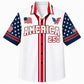 USA 250th Anniversary Wide Hawaiian Shirt- America Red Stripe Print