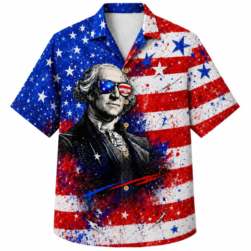USA 250th Anniversary Wide Hawaiian Shirt- Cool Founding Father
