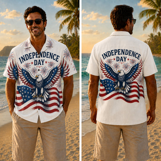 USA 250th Anniversary Wide Hawaiian Shirt - Independence Day Eagle