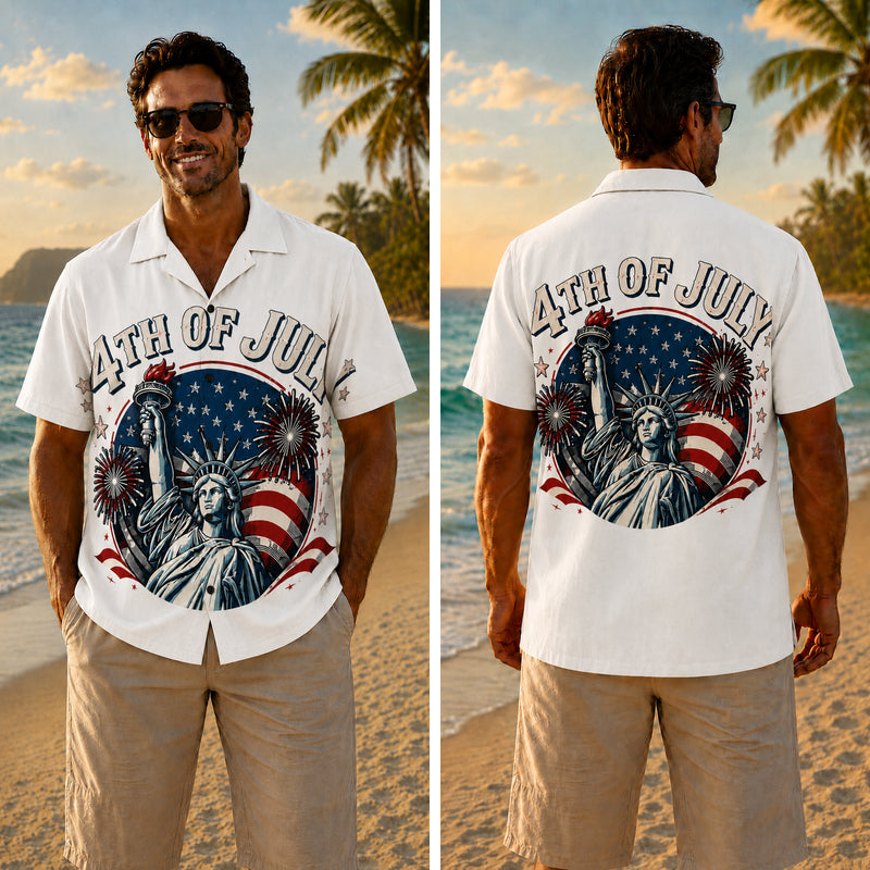 USA 250th Anniversary Wide Hawaiian Shirt - Liberty Fourth of July