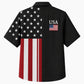 USA 250th Anniversary Wide Hawaiian Shirt- Split Flag Black Print