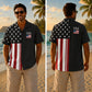 USA 250th Anniversary Wide Hawaiian Shirt - Split Flag Black Print