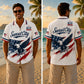 USA 250th Anniversary Wide Hawaiian Shirt - Sunset City Flag Eagle