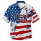 USA 250th Anniversary Wide Hawaiian Shirt- Twin Eagle Flag Stripes