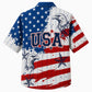 USA 250th Anniversary Wide Hawaiian Shirt- Twin Eagle Flag Stripes