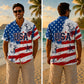USA 250th Anniversary Wide Hawaiian Shirt - Twin Eagle Flag Stripes