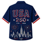 USA 250th Anniversary Wide Hawaiian Shirt- USA City Skyline Print