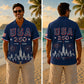 USA 250th Anniversary Wide Hawaiian Shirt - USA City Skyline Print