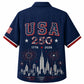 USA 250th Anniversary Wide Hawaiian Shirt - USA City Skyline Print