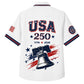 USA 250th Anniversary Wide Hawaiian Shirt- USA Liberty Bell Flag
