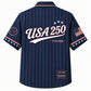 USA 250th Anniversary Wide Hawaiian Shirt- USA Pinstripe Flag