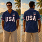 USA 250th Anniversary Wide Hawaiian Shirt - USA Star Shield Crest