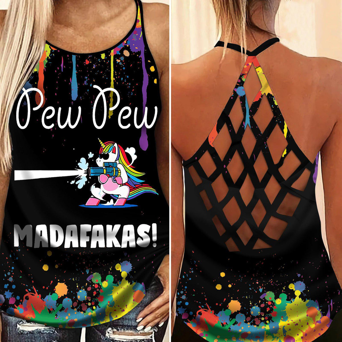 Unicorn Loves Color Loves Peaceful Limited Edition 1 – Hollow Tank Top
