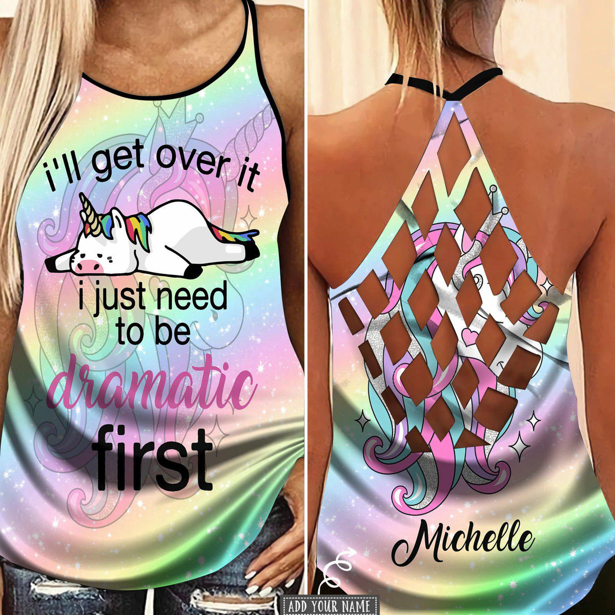 Unicorn Loves Color Loves Peaceful Custom Limited Edition 7 – Hollow Tank Top