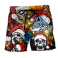 Skull Christmas Happy Style – Beach Short