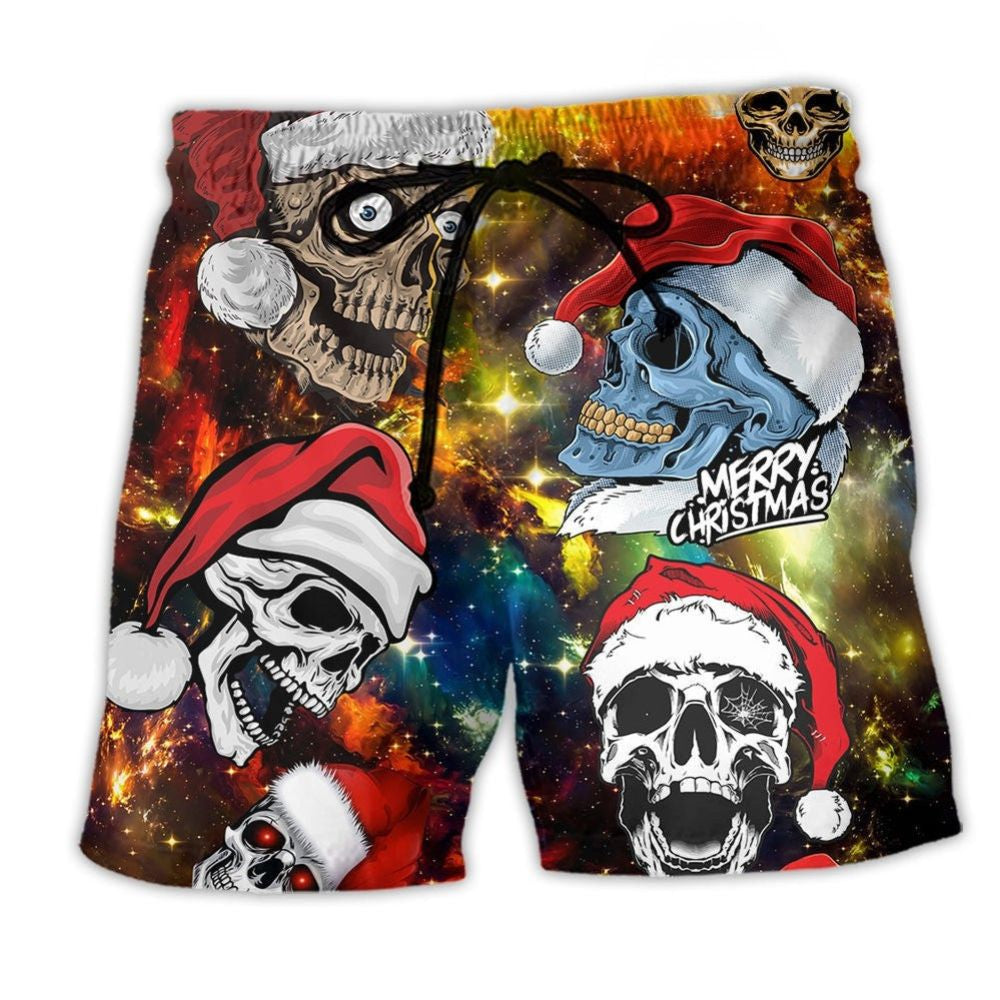 Skull Christmas Happy Style – Beach Short