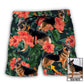 German Shepherd Tropical Floral Custom Photo - Beach Short