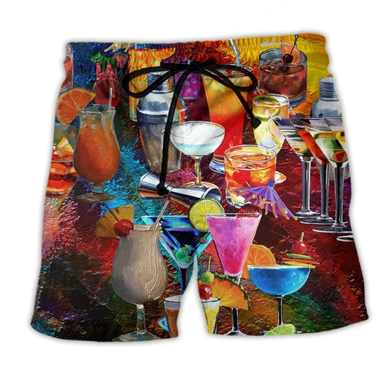 Cocktail Fruit Art Style – Beach Short
