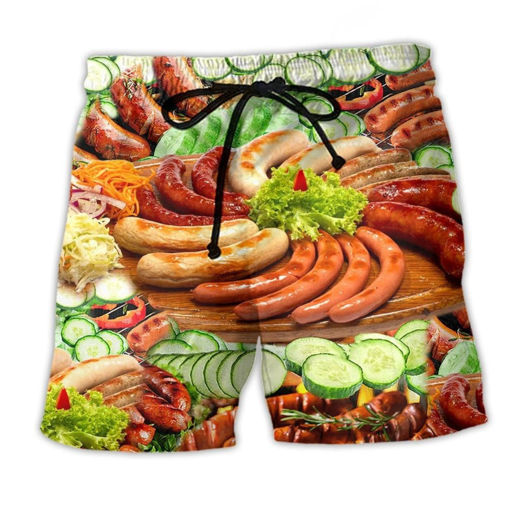 Food Hot Dog And Cucumber Fun – Beach Short