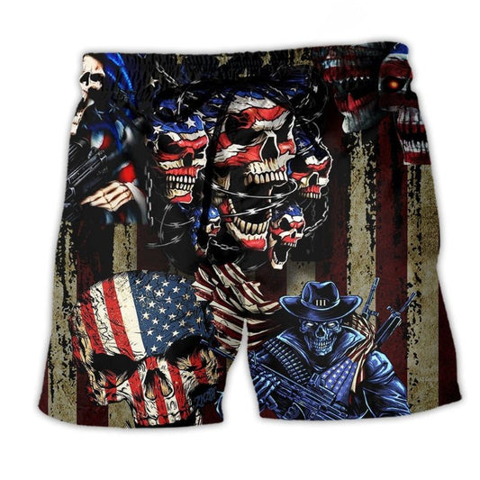 America Skull Pride Style – Beach Short