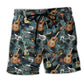 Guitar Love Tropical Leaf – Beach Short