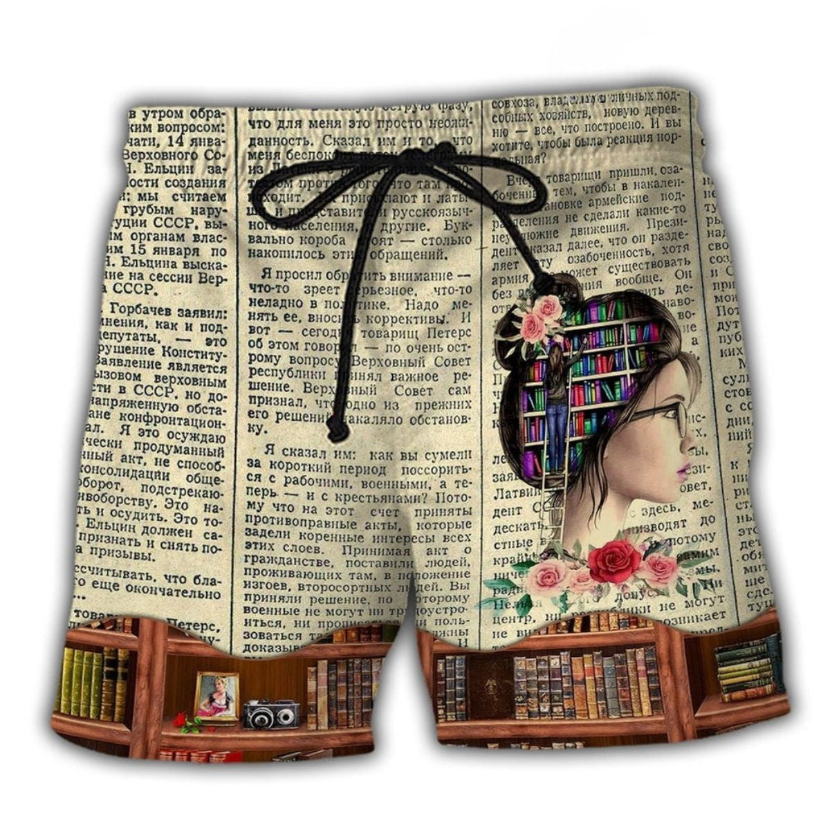 Book Lover Into The Bookstore – Beach Short