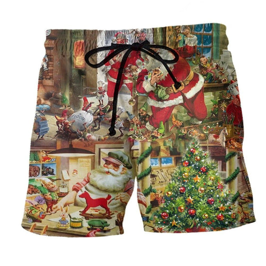 Christmas Santa’s Toy Workshop – Beach Short