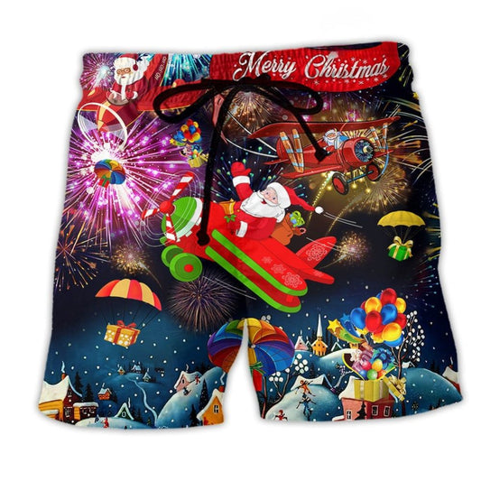 Christmas Santa Spreading Love – Beach Short