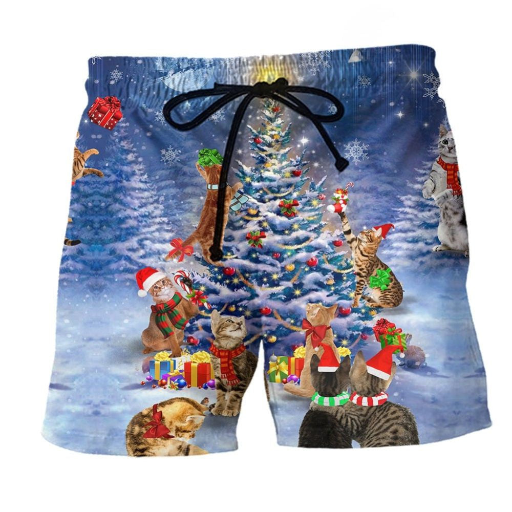 Cats Love Christmas Joy – Beach Short