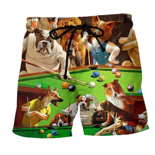 Billiard Dogs Playing Pool – Beach Short